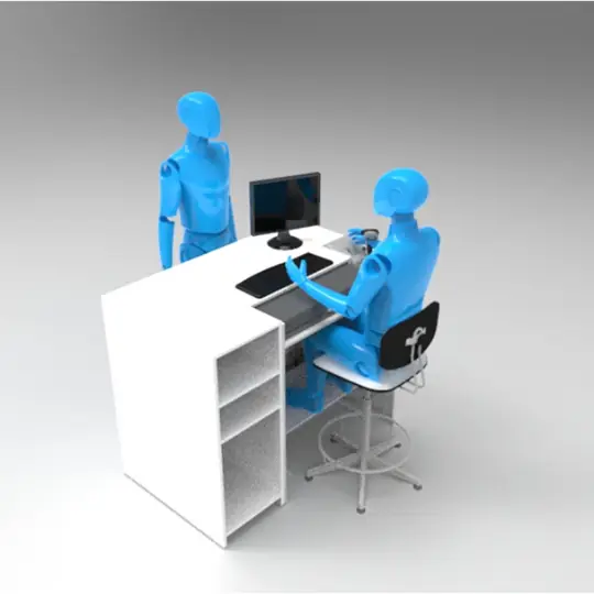 Posto de trabalho para caixas de farmácias